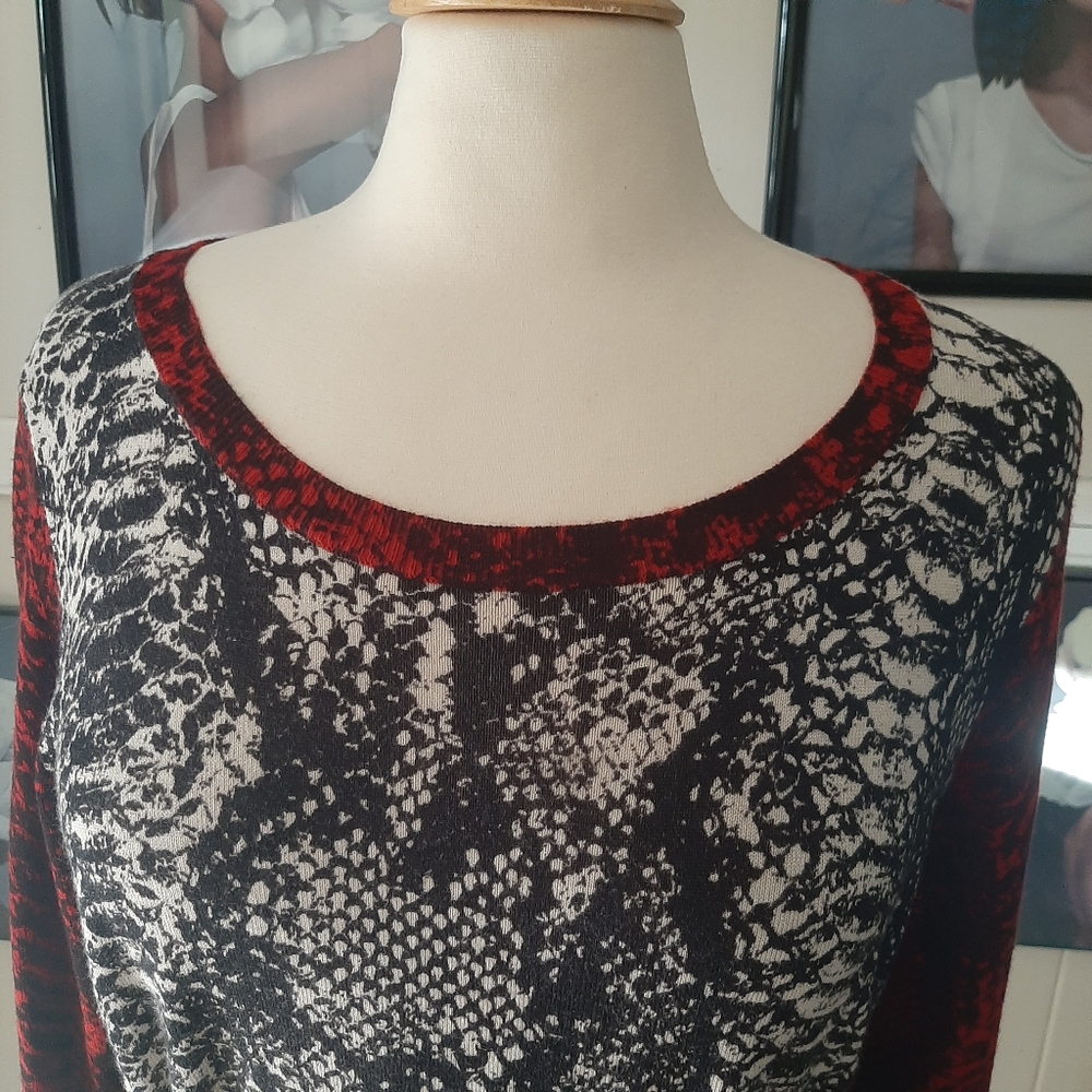 Peck & Peck Snakeskin Print Color Block Sweater - image 6